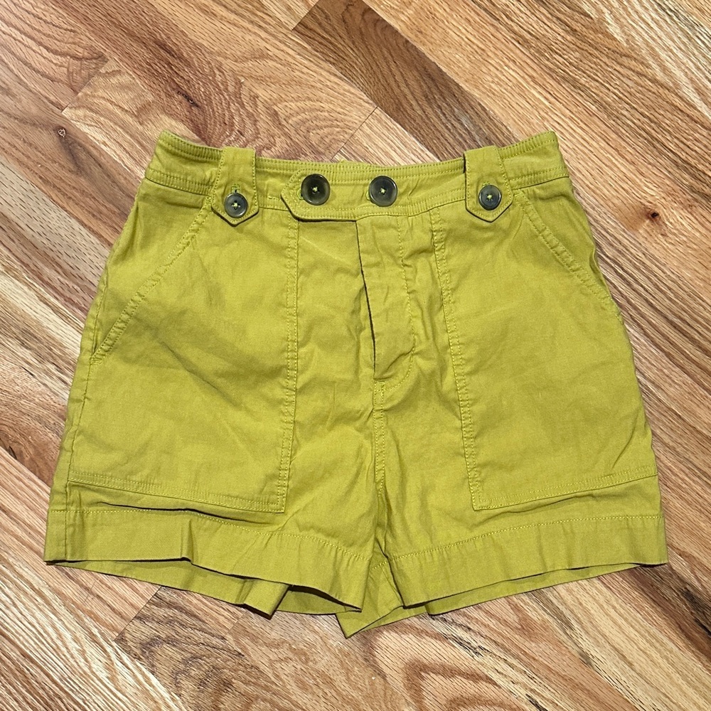Maeve Chartreuse Casual Shorts